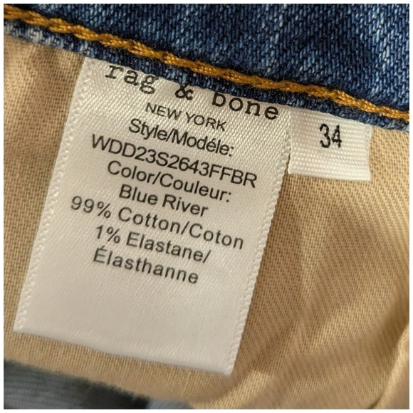 Rag & Bone Dre Low Rise Slim Boyfriend Jean In Blue River - Picture 9 of 9